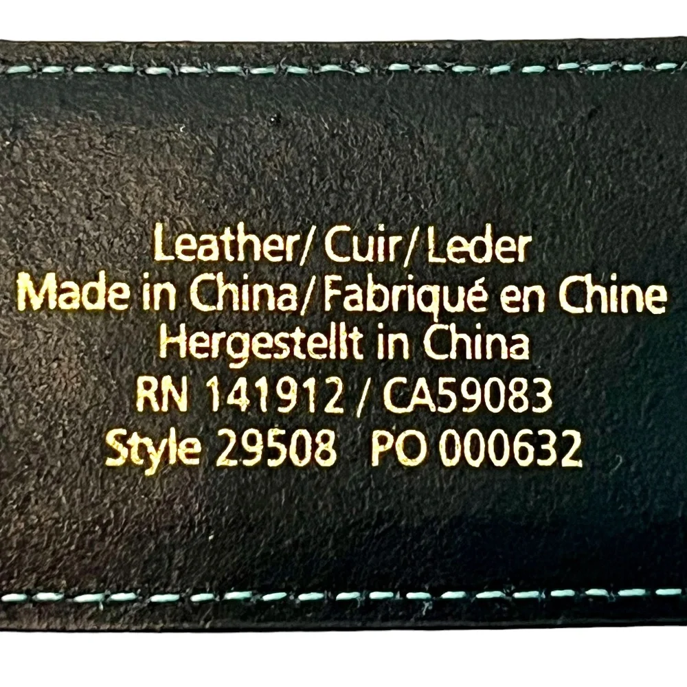 Noble Outfitters Equestrian Classic Quilted Belt Black w/Blue Stitching  sz XL